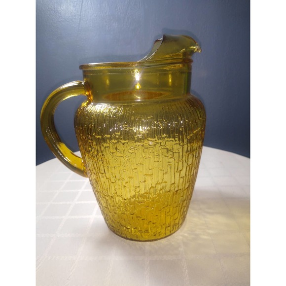 Anchor Hocking Vintage Retro Pagoda Amber glass 78oz pitcher - Picture 2 of 4